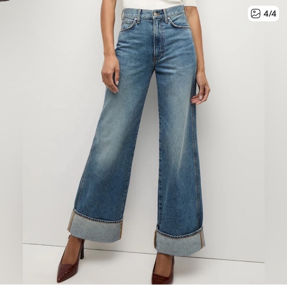 Veronica Beard Taylor Relaxed Wide Leg High Rise Rebel Stone Wash NWOT jeans